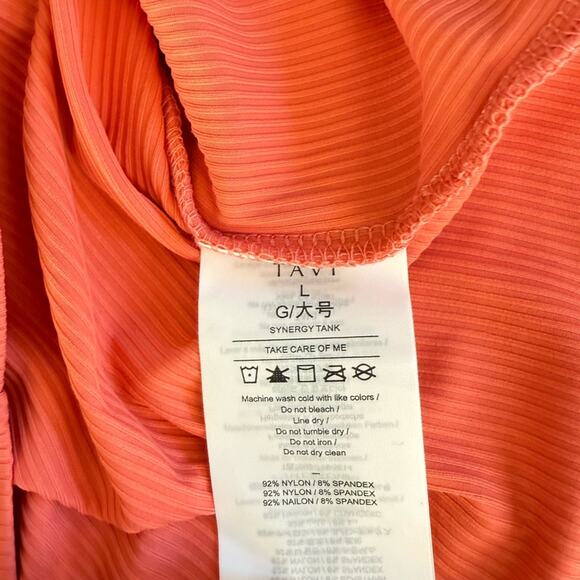Tavi Noir NWT Synergy Twist Ribbed Tank Top Poppy Pink Lrg BalletCore Feminine - Picture 9 of 12